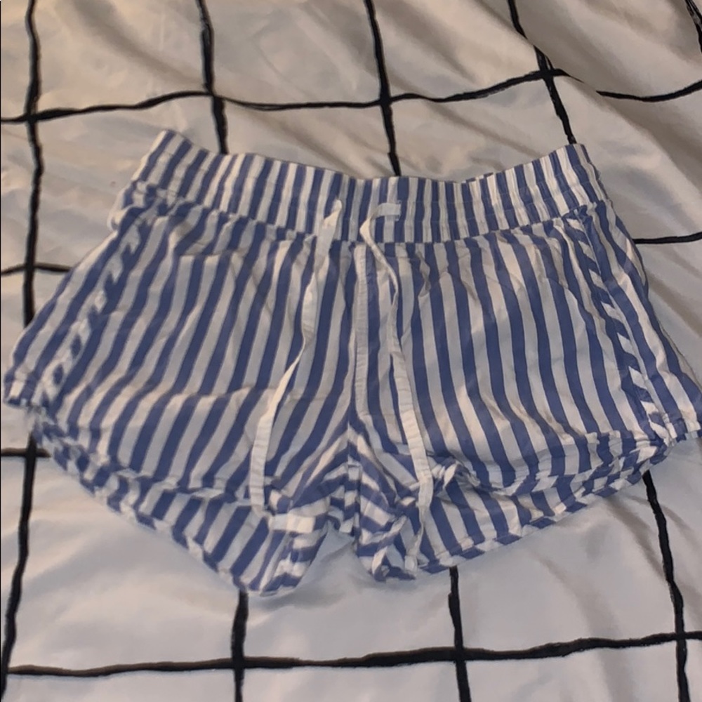 Gap Body Blue and White Pajama Drawstring Shorts